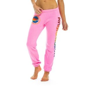 aviator nation pink joggers